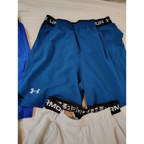 Lot Of 4 Under Armour Fitted Athletic Drawstring Shorts Logo Men's Small Gym - Picture 4 of 11